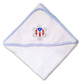 Baby Hooded Towel Puerto Rico Flag Sol Taino A Embroidery Kids Bath Robe Cotton