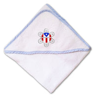 Baby Hooded Towel Puerto Rico Flag Sol Taino A Embroidery Kids Bath Robe Cotton - Cute Rascals