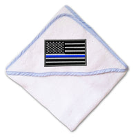 Baby Hooded Towel American Flag Thin Blue Line Embroidery Kids Bath Robe Cotton - Cute Rascals