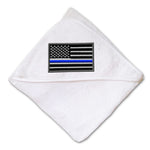 Baby Hooded Towel American Flag Thin Blue Line Embroidery Kids Bath Robe Cotton - Cute Rascals