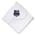 Baby Hooded Towel Us Flag Thin Blue Line Badge Embroidery Kids Bath Robe Cotton