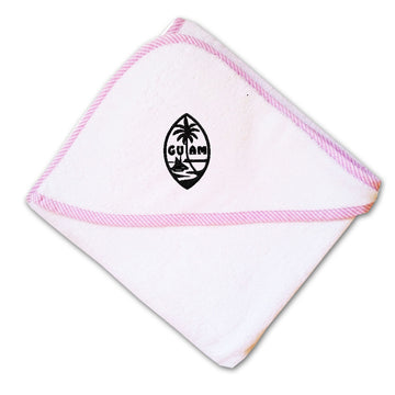 Baby Hooded Towel Seal of Guam Embroidery Kids Bath Robe Cotton