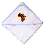 Baby Hooded Towel Orange Africa Continent Embroidery Kids Bath Robe Cotton - Cute Rascals