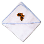 Baby Hooded Towel Orange Africa Continent Embroidery Kids Bath Robe Cotton - Cute Rascals