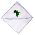 Baby Hooded Towel Green Africa Continent Embroidery Kids Bath Robe Cotton