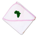 Baby Hooded Towel Green Africa Continent Embroidery Kids Bath Robe Cotton