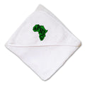 Baby Hooded Towel Green Africa Continent Embroidery Kids Bath Robe Cotton
