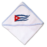 Baby Hooded Towel Cuba Cuban Flag Flame Embroidery Kids Bath Robe Cotton - Cute Rascals