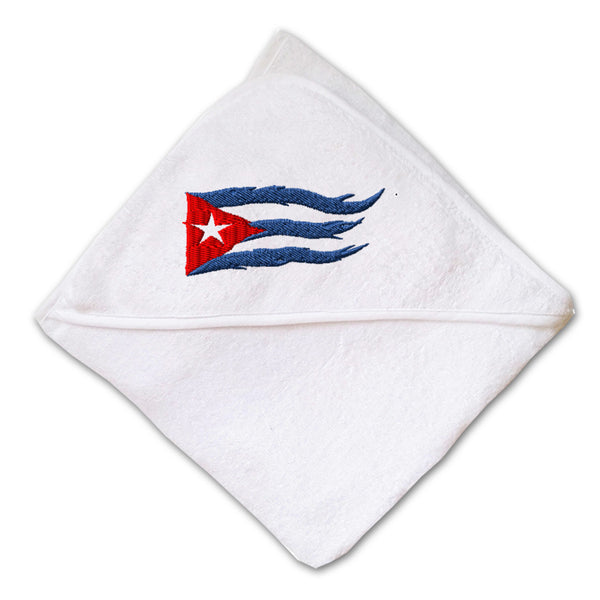 Baby Hooded Towel Cuba Cuban Flag Flame Embroidery Kids Bath Robe Cotton - Cute Rascals