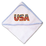 Baby Hooded Towel Usa American Flag Embroidery Kids Bath Robe Cotton - Cute Rascals