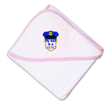 Baby Hooded Towel Dad Hero Policeman Police Embroidery Kids Bath Robe Cotton