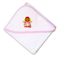 Baby Hooded Towel Dad Hero Fire Fighter Rescue Embroidery Kids Bath Robe Cotton - Cute Rascals