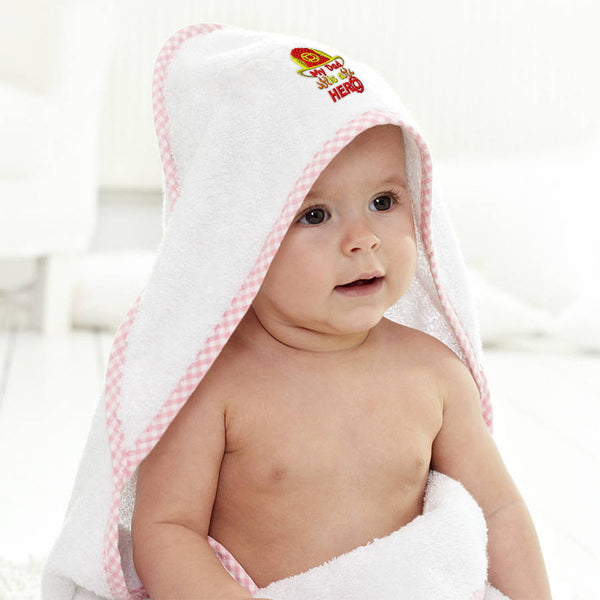 Baby Hooded Towel Dad Hero Fire Fighter Rescue Embroidery Kids Bath Robe Cotton - Cute Rascals