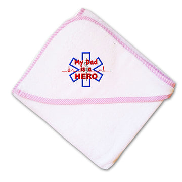 Baby Hooded Towel Emergency Emt Dad Hero Embroidery Kids Bath Robe Cotton