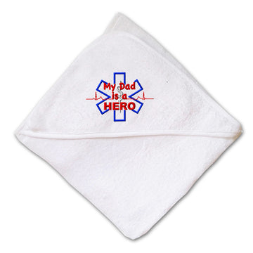 Baby Hooded Towel Emergency Emt Dad Hero Embroidery Kids Bath Robe Cotton