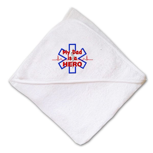 Baby Hooded Towel Emergency Emt Dad Hero Embroidery Kids Bath Robe Cotton - Cute Rascals