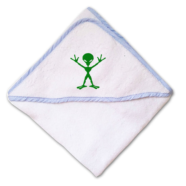 Baby Hooded Towel Alien Green Full Body Embroidery Kids Bath Robe Cotton - Cute Rascals