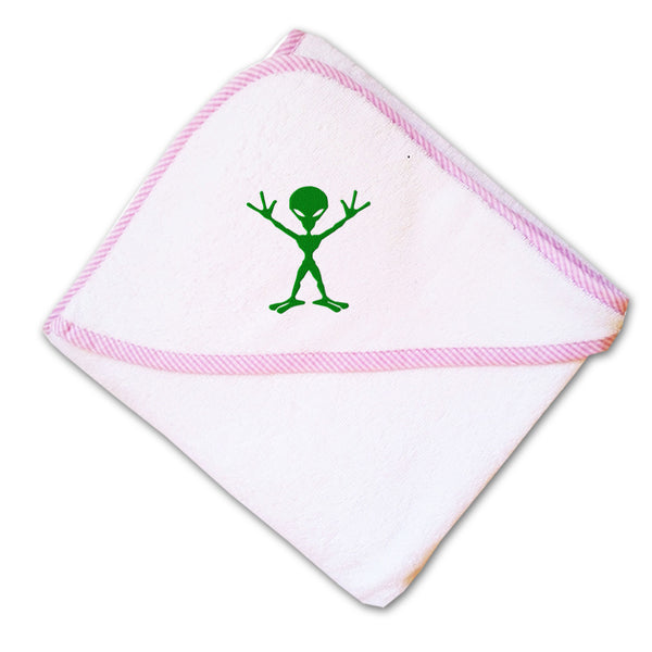 Baby Hooded Towel Alien Green Full Body Embroidery Kids Bath Robe Cotton - Cute Rascals