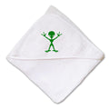 Baby Hooded Towel Alien Green Full Body Embroidery Kids Bath Robe Cotton
