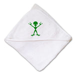 Baby Hooded Towel Alien Green Full Body Embroidery Kids Bath Robe Cotton - Cute Rascals