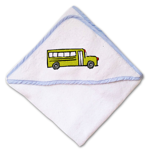 Baby Hooded Towel School Bus A Embroidery Kids Bath Robe Cotton - Cute Rascals