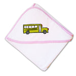 Baby Hooded Towel School Bus A Embroidery Kids Bath Robe Cotton - Cute Rascals