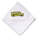 Baby Hooded Towel School Bus A Embroidery Kids Bath Robe Cotton