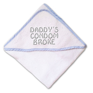Baby Hooded Towel Daddy's Condom Broke Embroidery Kids Bath Robe Cotton