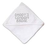 Baby Hooded Towel Daddy's Condom Broke Embroidery Kids Bath Robe Cotton - Cute Rascals