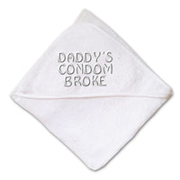 Baby Hooded Towel Daddy's Condom Broke Embroidery Kids Bath Robe Cotton - Cute Rascals