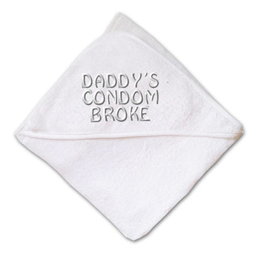 Baby Hooded Towel Daddy's Condom Broke Embroidery Kids Bath Robe Cotton