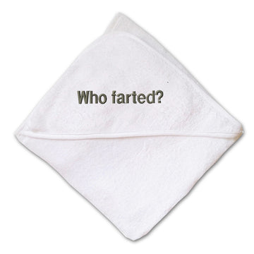 Baby Hooded Towel Who Farted Embroidery Kids Bath Robe Cotton