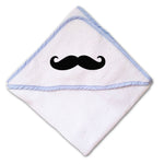 Baby Hooded Towel Mustache Embroidery Kids Bath Robe Cotton - Cute Rascals