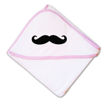 Baby Hooded Towel Mustache Embroidery Kids Bath Robe Cotton