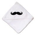 Baby Hooded Towel Mustache Embroidery Kids Bath Robe Cotton