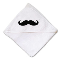 Baby Hooded Towel Mustache Embroidery Kids Bath Robe Cotton - Cute Rascals