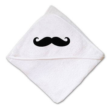 Baby Hooded Towel Mustache Embroidery Kids Bath Robe Cotton