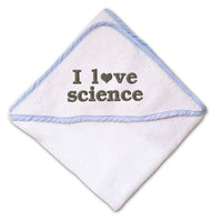 Baby Hooded Towel I Love Science Geek Embroidery Kids Bath Robe Cotton - Cute Rascals
