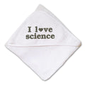 Baby Hooded Towel I Love Science Geek Embroidery Kids Bath Robe Cotton