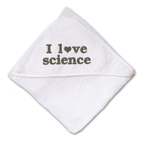 Baby Hooded Towel I Love Science Geek Embroidery Kids Bath Robe Cotton - Cute Rascals