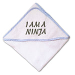 Baby Hooded Towel I Am A Ninja Embroidery Kids Bath Robe Cotton - Cute Rascals