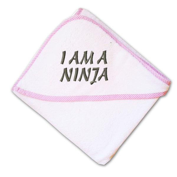 Baby Hooded Towel I Am A Ninja Embroidery Kids Bath Robe Cotton - Cute Rascals