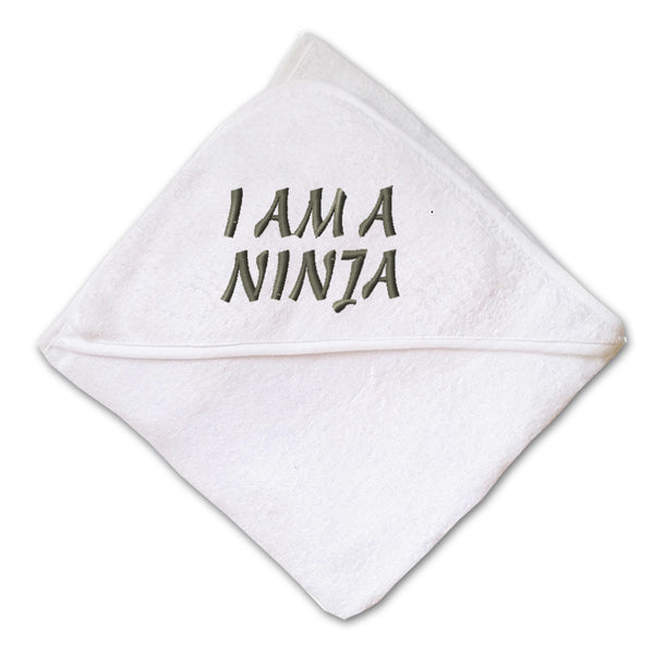 Baby Hooded Towel I Am A Ninja Embroidery Kids Bath Robe Cotton - Cute Rascals