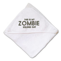 Baby Hooded Towel This Is My Zombie Killing Hat Embroidery Kids Bath Robe Cotton - Cute Rascals
