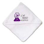 Baby Hooded Towel Y'All Need Science Silver Embroidery Kids Bath Robe Cotton - Cute Rascals