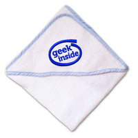 Baby Hooded Towel Geek Inside Embroidery Kids Bath Robe Cotton - Cute Rascals