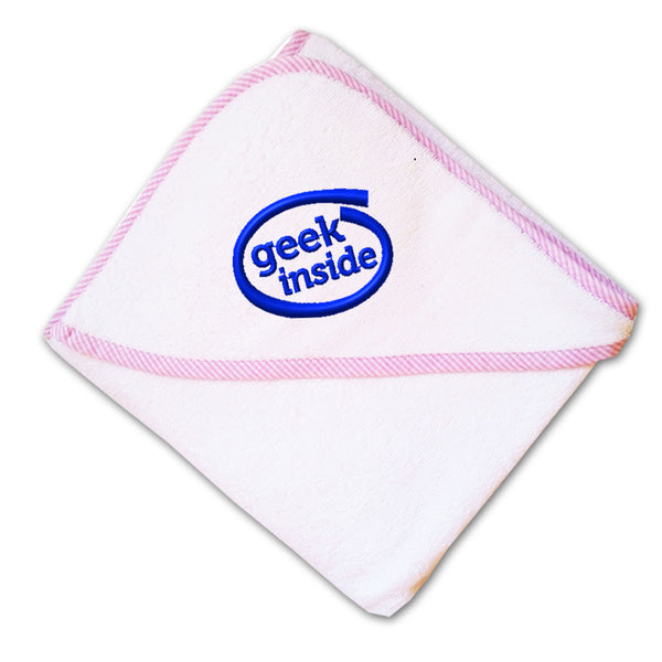 Baby Hooded Towel Geek Inside Embroidery Kids Bath Robe Cotton - Cute Rascals