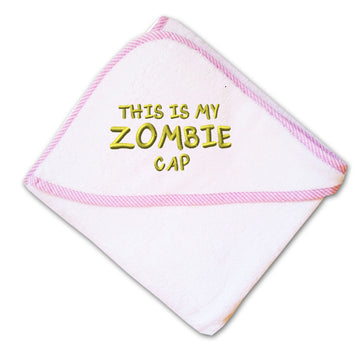 Baby Hooded Towel This Is My Zombie Cap Embroidery Kids Bath Robe Cotton