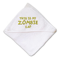 Baby Hooded Towel This Is My Zombie Cap Embroidery Kids Bath Robe Cotton - Cute Rascals
