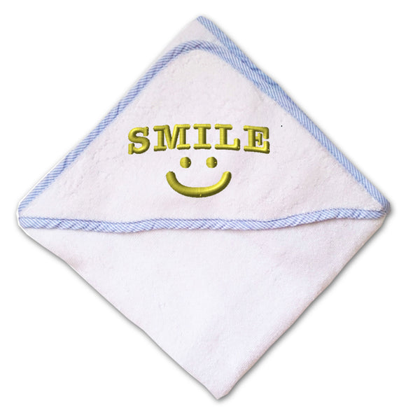 Baby Hooded Towel Smile Embroidery Kids Bath Robe Cotton - Cute Rascals